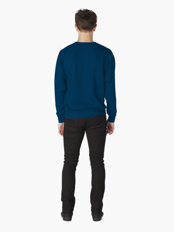 Plain Navy Blue Pullover Sweatshirt - Image 2