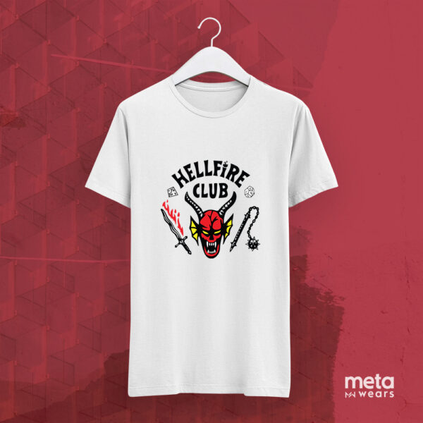 Stranger Things: The Hellfire Club (White Unisex Tees)