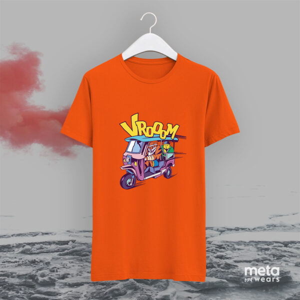 Vroom rickshaw cartoon (Orange Unisex Tees)